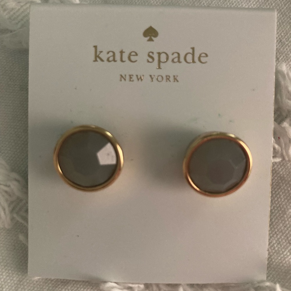 Kate Spade Gold and Gray Stud Earrings